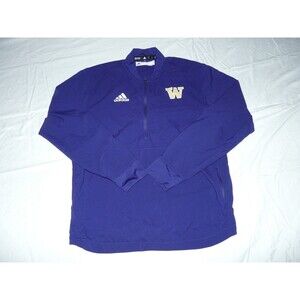 UW Huskies Adidas Player Issue Purple Coaches Sideline Half Zip Pullover BLEMISH